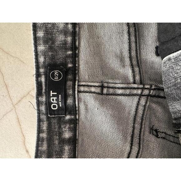 OAT New York Black Acid Stone Wash High Rise Wide Leg Jeans Women’s size 8/29 - Picture 7 of 15